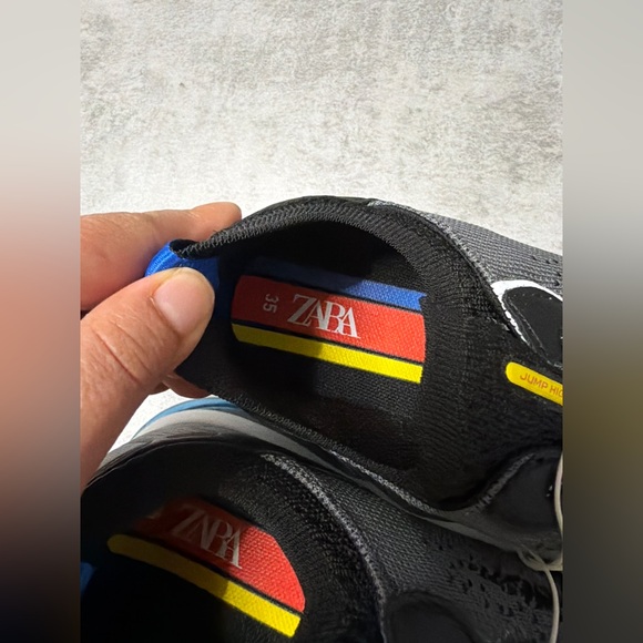 Zara Black and Gray Sneakers with Blue and Yellow Accents - Picture 4 of 6